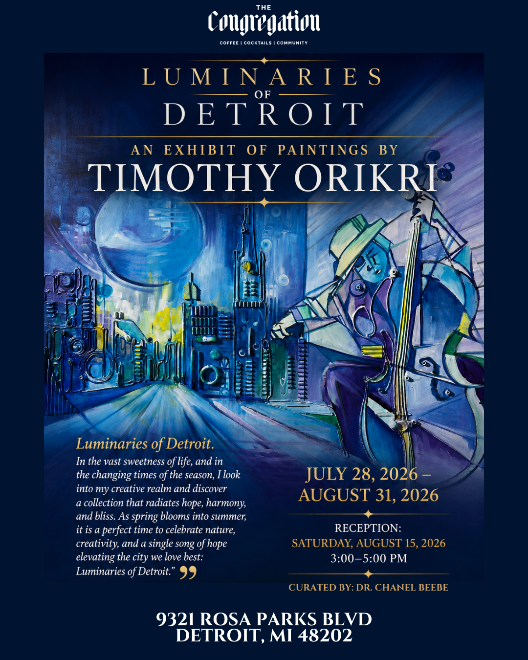 August Exhibition at The Congregation: Luminaries by Timothy Orikri