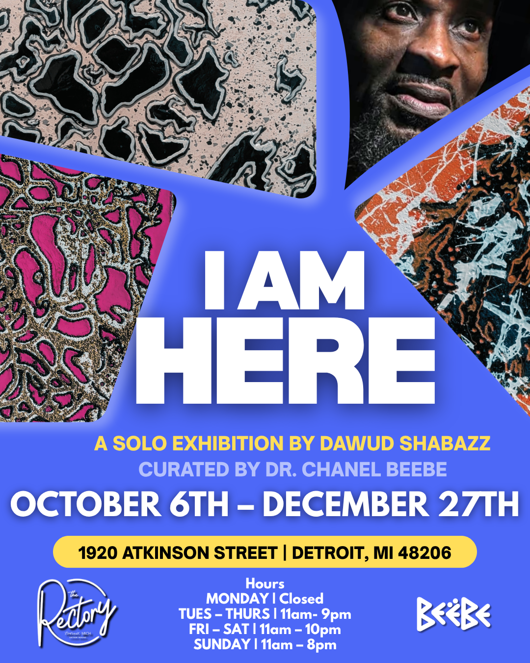 I AM HERE: A Solo Exhibition x Dawud Shabazz at The Rectory