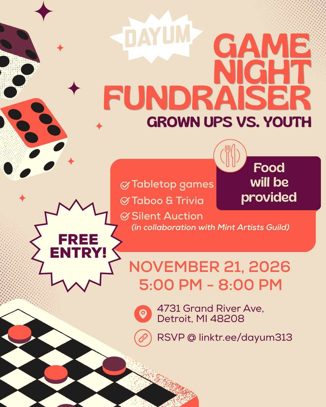 DAYUM Game Night Fundraiser