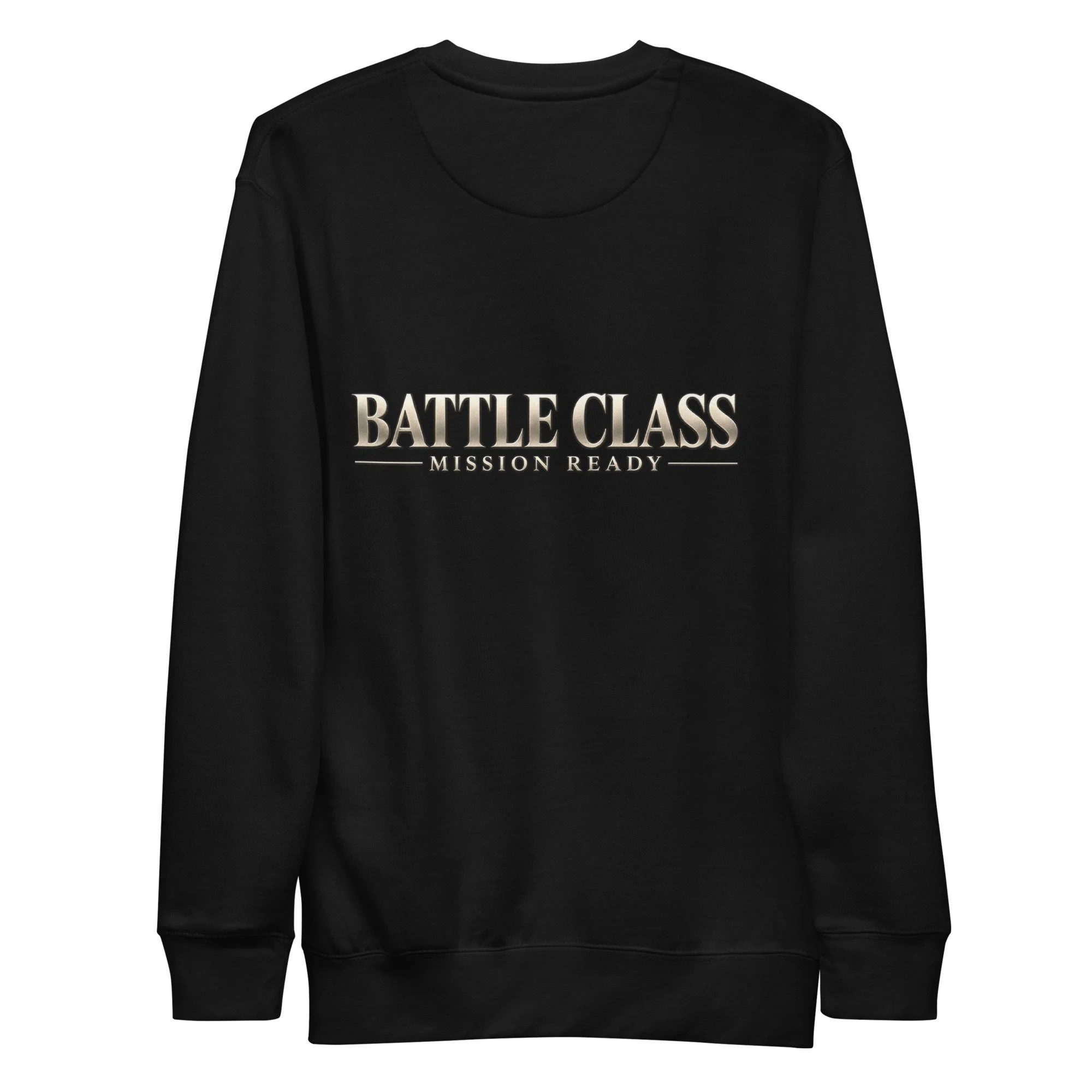 Black Battle Class Mission Ready premium sweatshirt with embroidered Supernatural School Field Crest