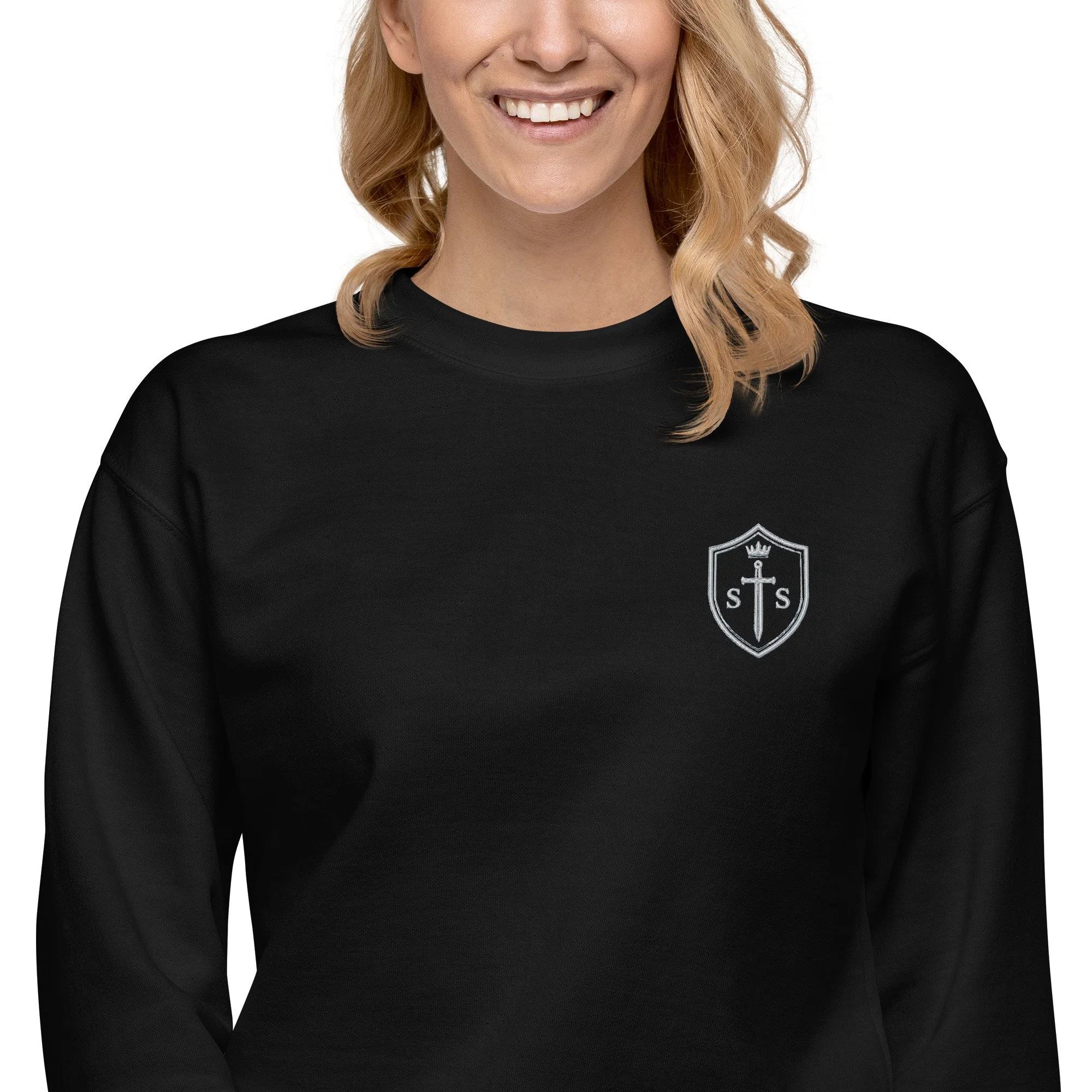Black Battle Class Mission Ready premium sweatshirt with embroidered Supernatural School Field Crest
