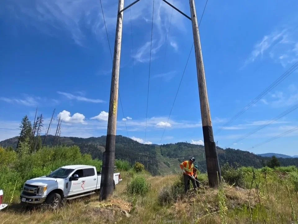 Transmission Line Fire Mesh Installation