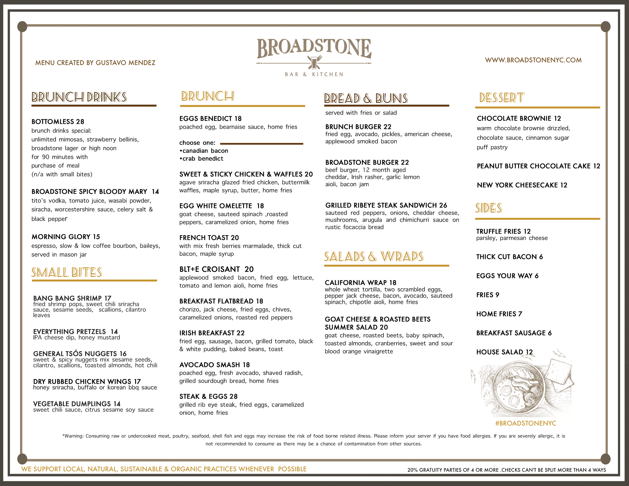 broadstone bottomless brunch menu
