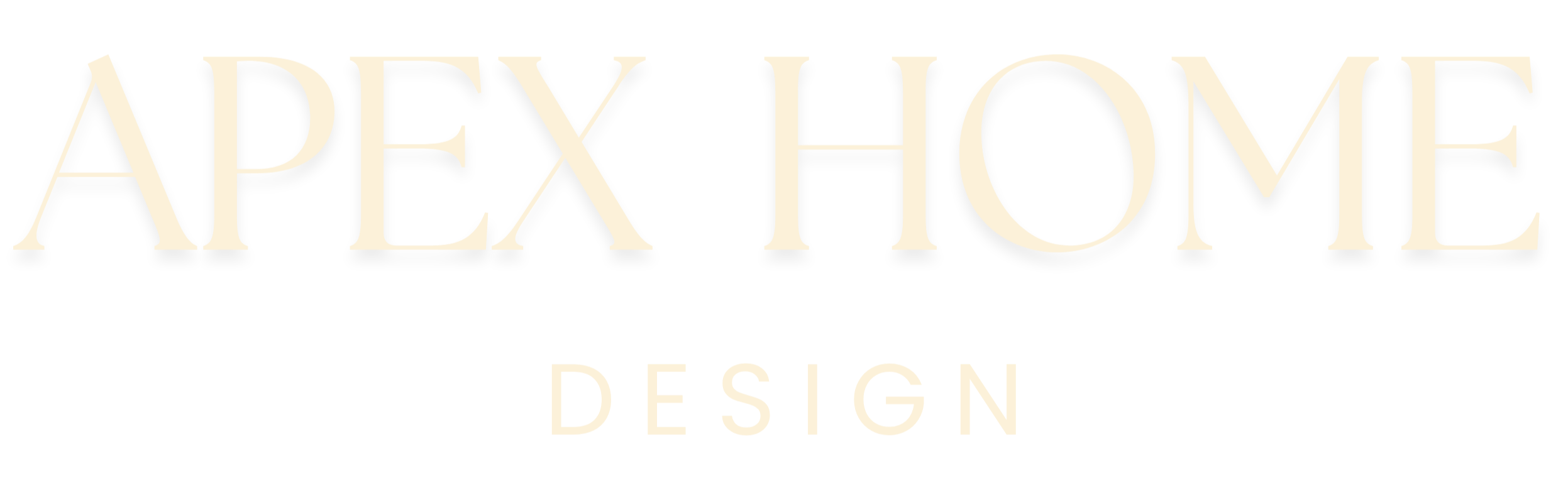 A logo with the text 'Apex Home Design' in large, elegant, serif font with 'Design' in smaller text underneath.