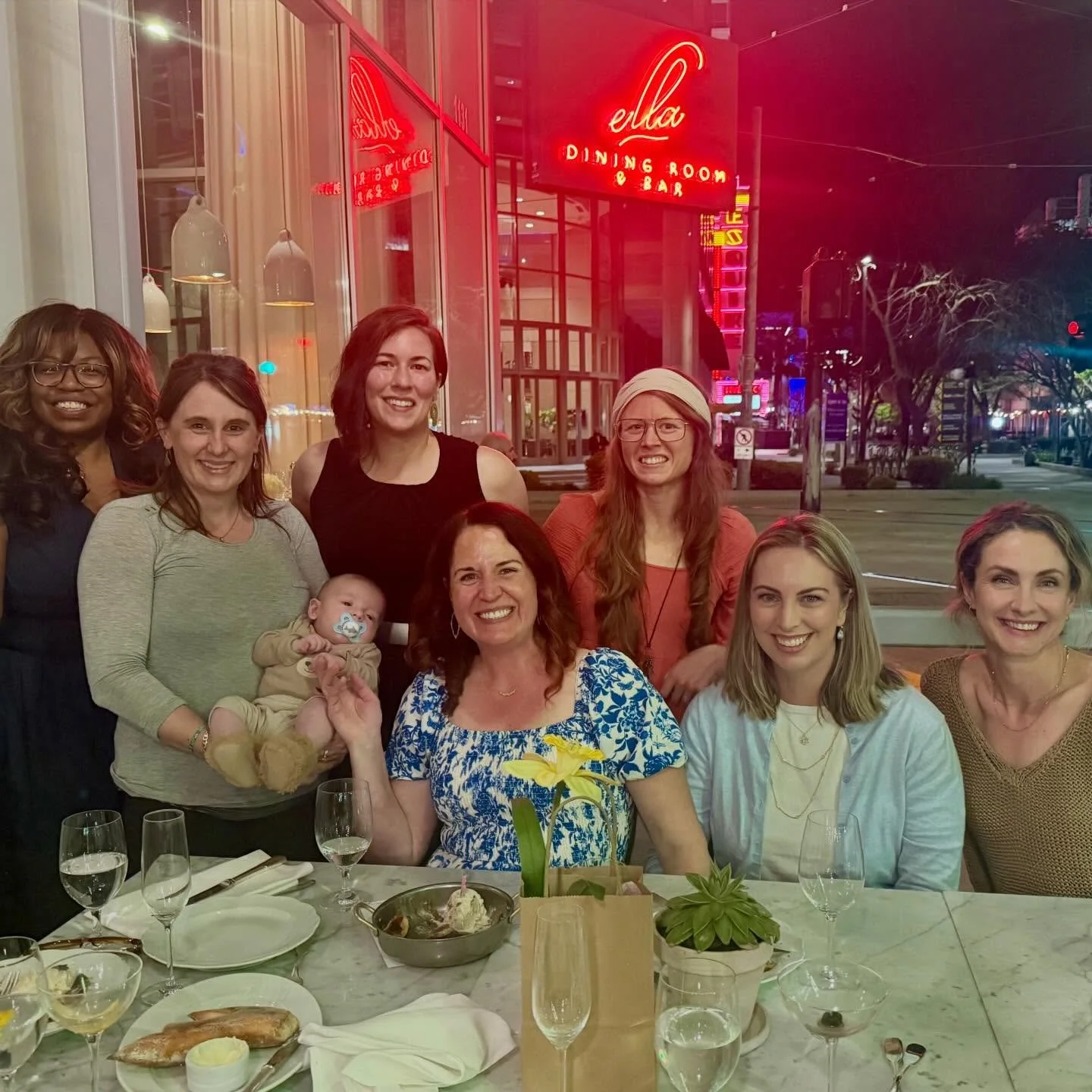 Such a lovely evening spent at @elladiningroomandbar with dear friends I&rsquo;ve met over the last decade celebrating my birthday 🎉✨🥂

Each one of these women holds a special part of my story 📝

From the ones I shared my first pregnancy with when