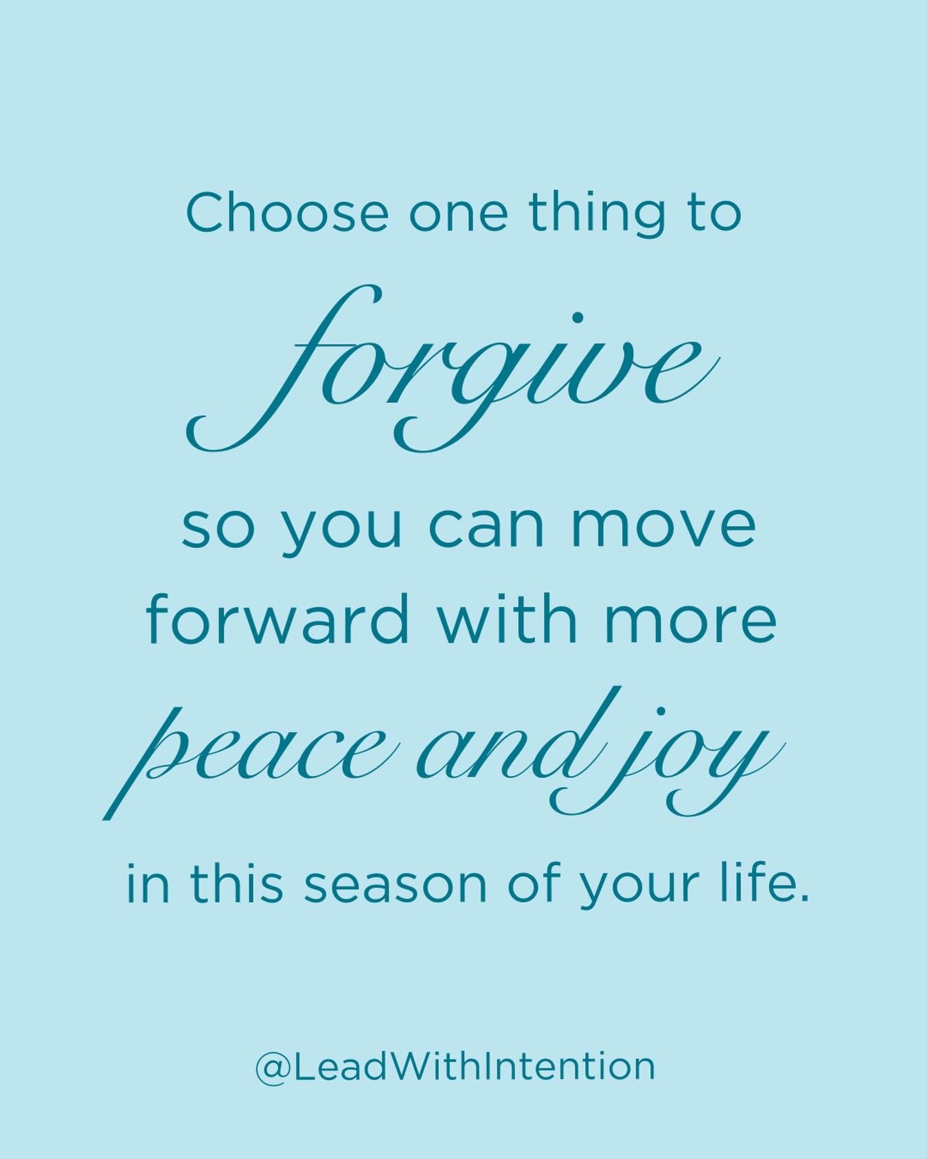 What&rsquo;s one thing you&rsquo;re able to forgive so you can love forward with more peace and feel lighter? ✨

 #Forgive #Forgiveness #Peace LeadWithIntention #EmotionalEndurance