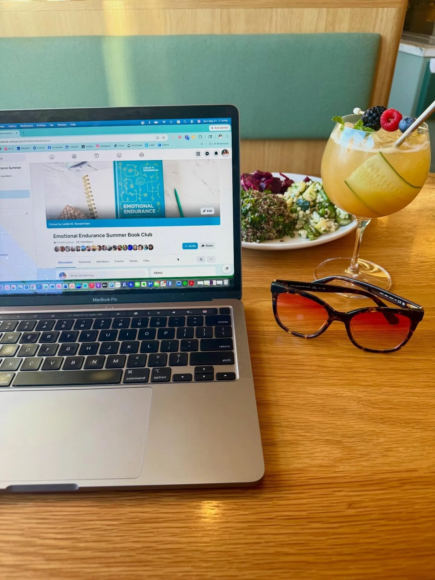 Enjoying dinner at @sellandscafeandbar while putting the finishing touches on some exclusive content for our Emotional Endurance Summer Book Club that launches tomorrow ☀️❤️📖

I&rsquo;m so grateful for the group of incredible people who already pre-