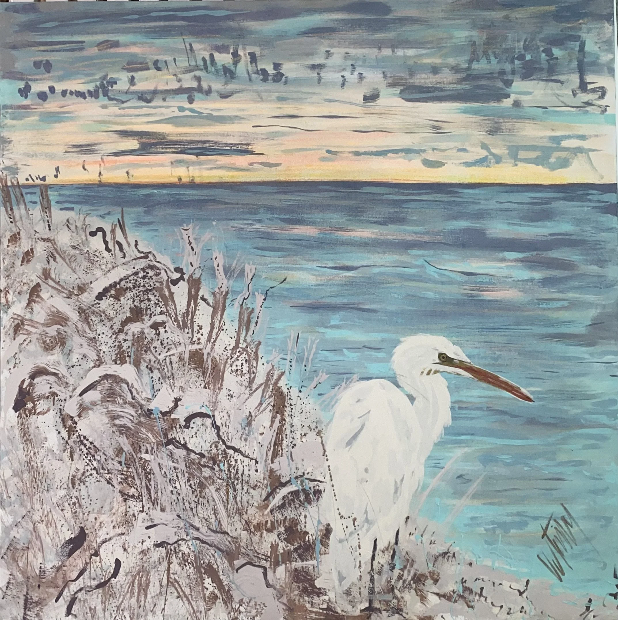 "Garza" Chalked paint, soft pastels