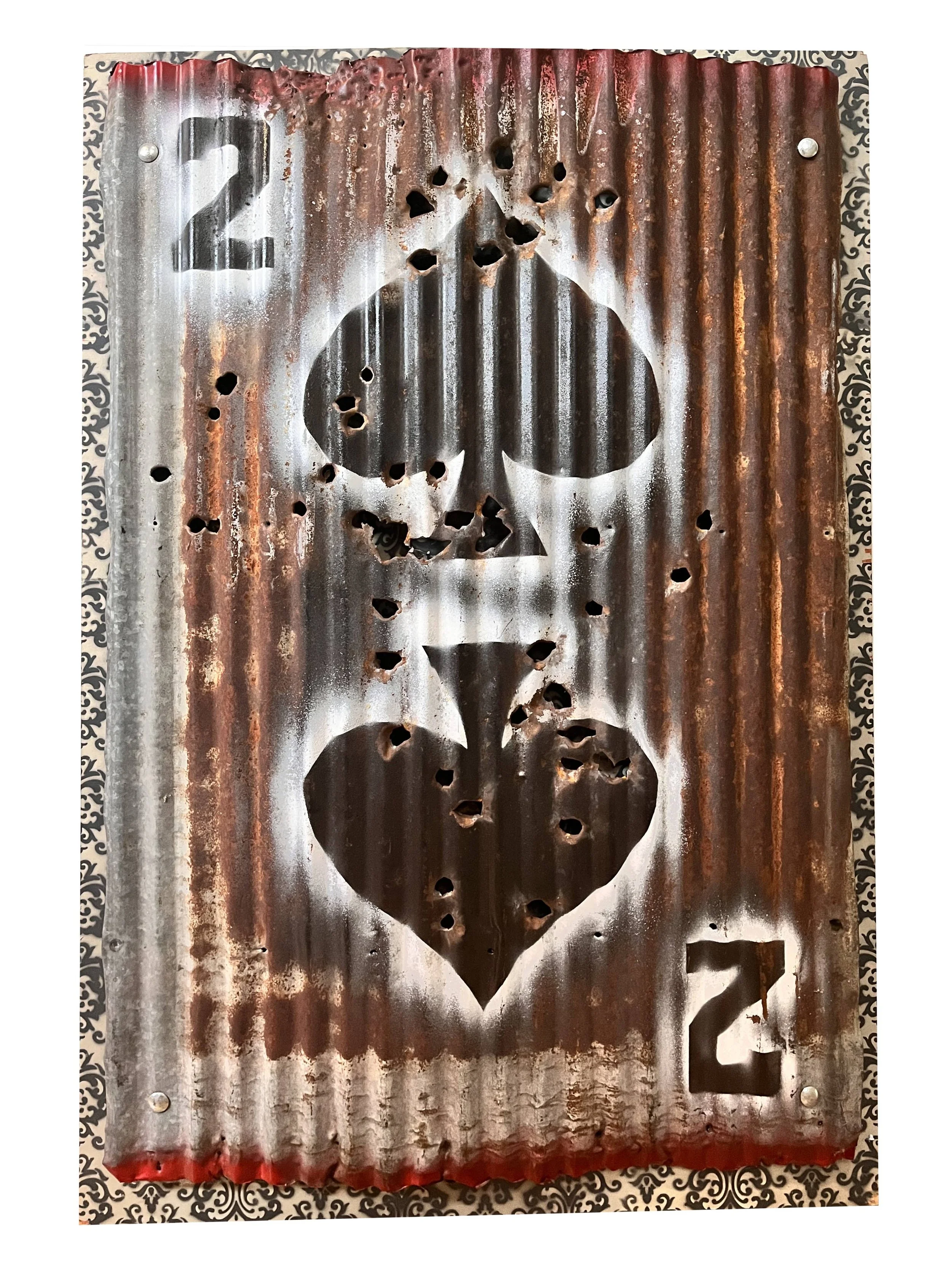 Deuce of Spades, 
Enamel on Tin,
2017