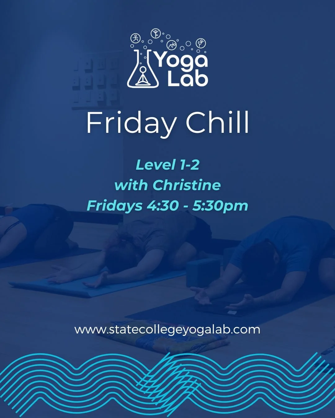 Outdoor yoga is finished for the season since it's getting chilly - now it's time to chill inside our cozy studio!
If you're feeling suffocated from stress and responsibilities after a long week, take time to chill on Friday! This class offers gentl
