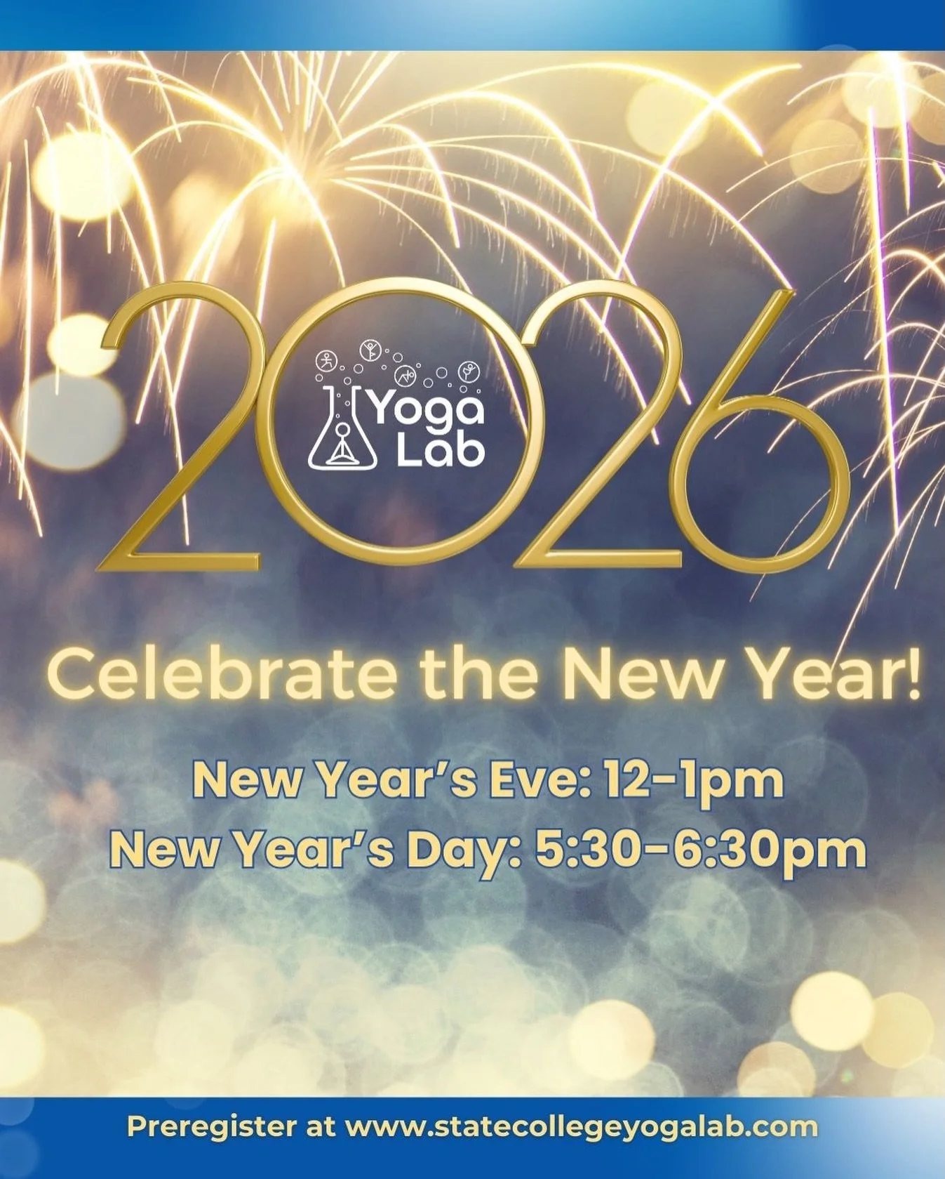 Happy New Year!!!! Close out 2025 and start the new year off right with yoga and come celebrate at Yoga Lab! 🥳🎆🎉

New Year&rsquo;s Eve Special - FIRE! 12-1pm 🔥🤸🏼&zwj;♀️
Power Lunch (Level 2-3)
with Anna &amp; Kristen
Drop-in $25, Memberships &a