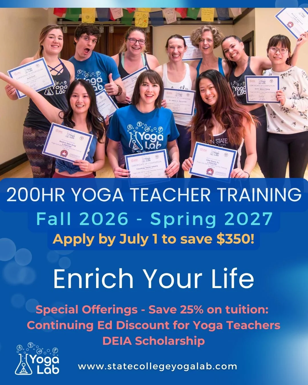 Apply now for our 200hr Yoga Teacher Training 2026-2027! 

Ready to go deeper within yourself, to grow, transform, and help others through yoga? Train with us at Yoga Lab! We offer a science-based approach led by experts in the fields of anatomy and 