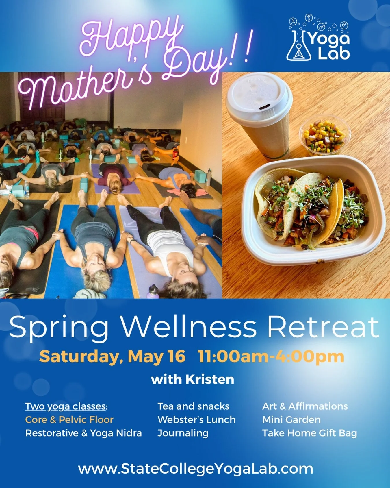 Treat yourself 💐 this Saturday May 16, 11am-4pm to a Spring Wellness Retreat!! You normally take care of everyone else, but now take the time to return to your roots and reevaluate your own needs for nourishing growth 🌺 . Connect to your center of 