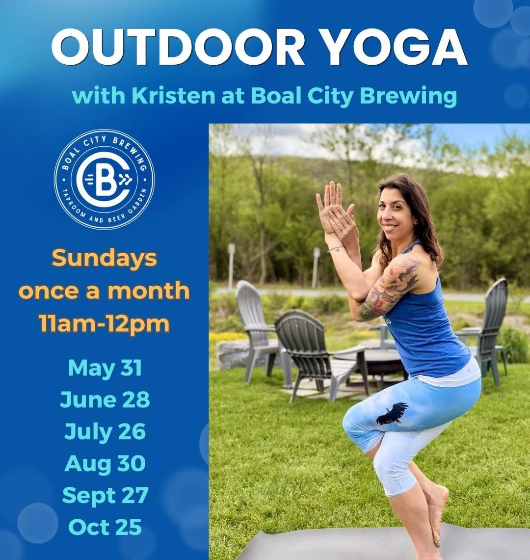 NEW Outdoor Yoga @boalcitybrewing with Kristen starts this Sunday May 31, 11am-12pm!! These classes are for all levels, so if you&rsquo;re new to yoga this class is a great one at a great place with great people for camaraderie after class. All are w