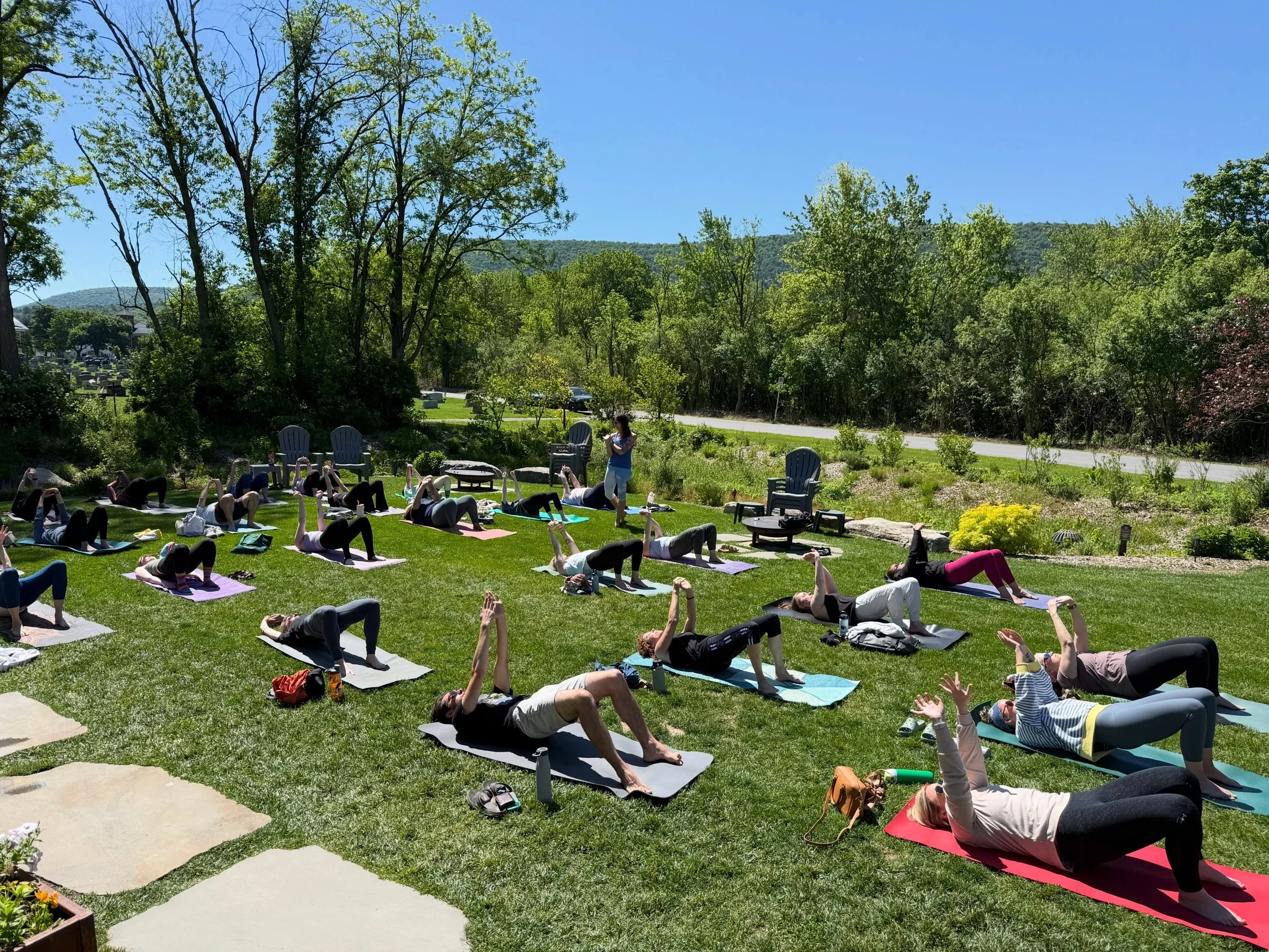 Great turn out and gorgeous weather @boalcitybrewing for Yoga 🧘&zwj;♀️ today with @yogalab_statecollege !! Catch the next class the last Sunday of the month! Drop Ins can use the code CHEERS for $7 off! After class feel free to hang for lunch and be