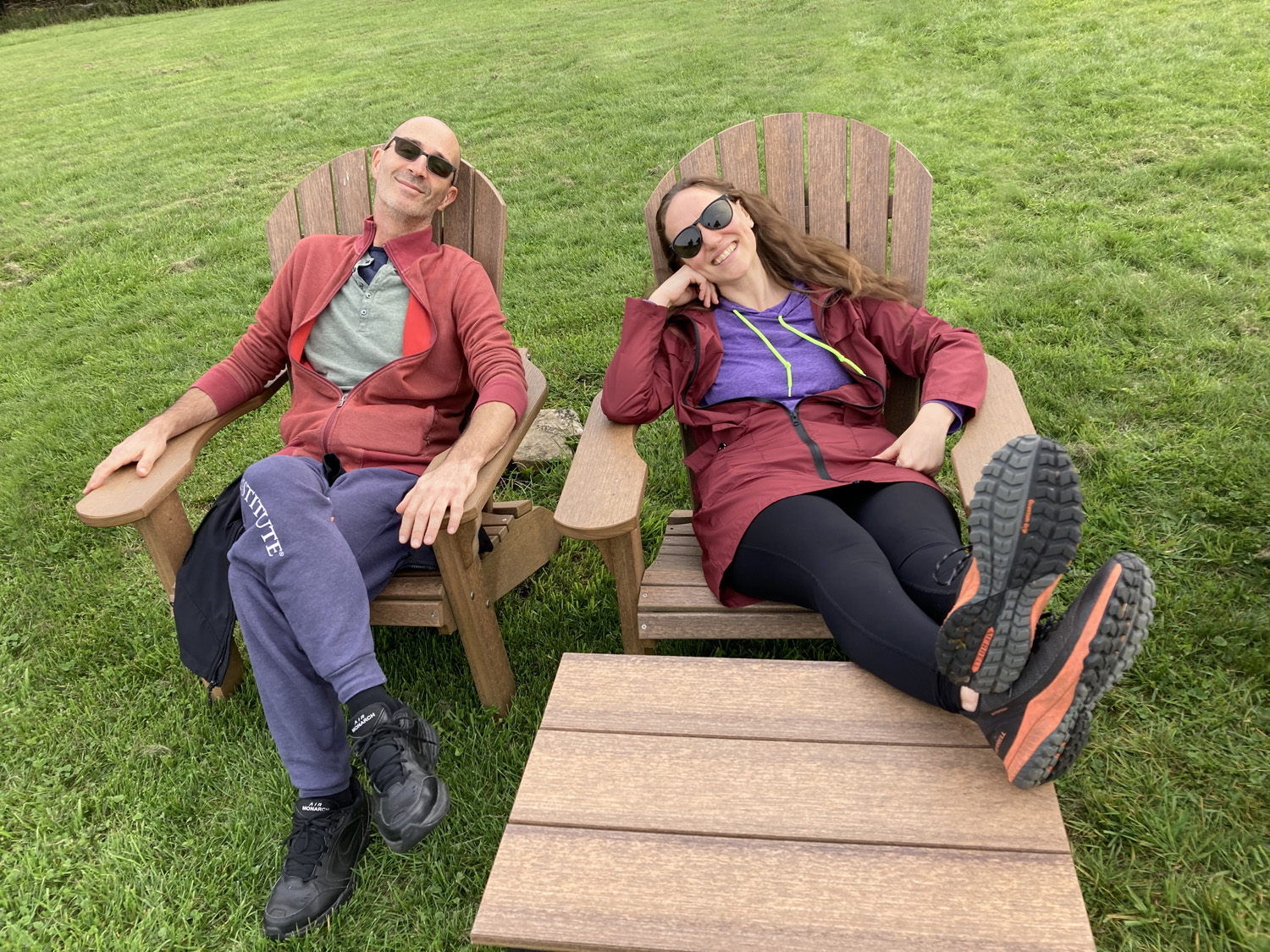 Lounging on The Sound of Music Hill at the Himalayan Institute