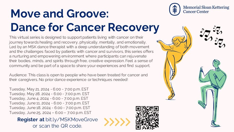 Beginning Tuesday May 21 from 6:00PM-7:00PM, Jenn Whitley will be leading a virtual series designed to support patients living with cancer on their journey towards healing and recovery, physically, mentally and emotionally. Each class offers a warm-u