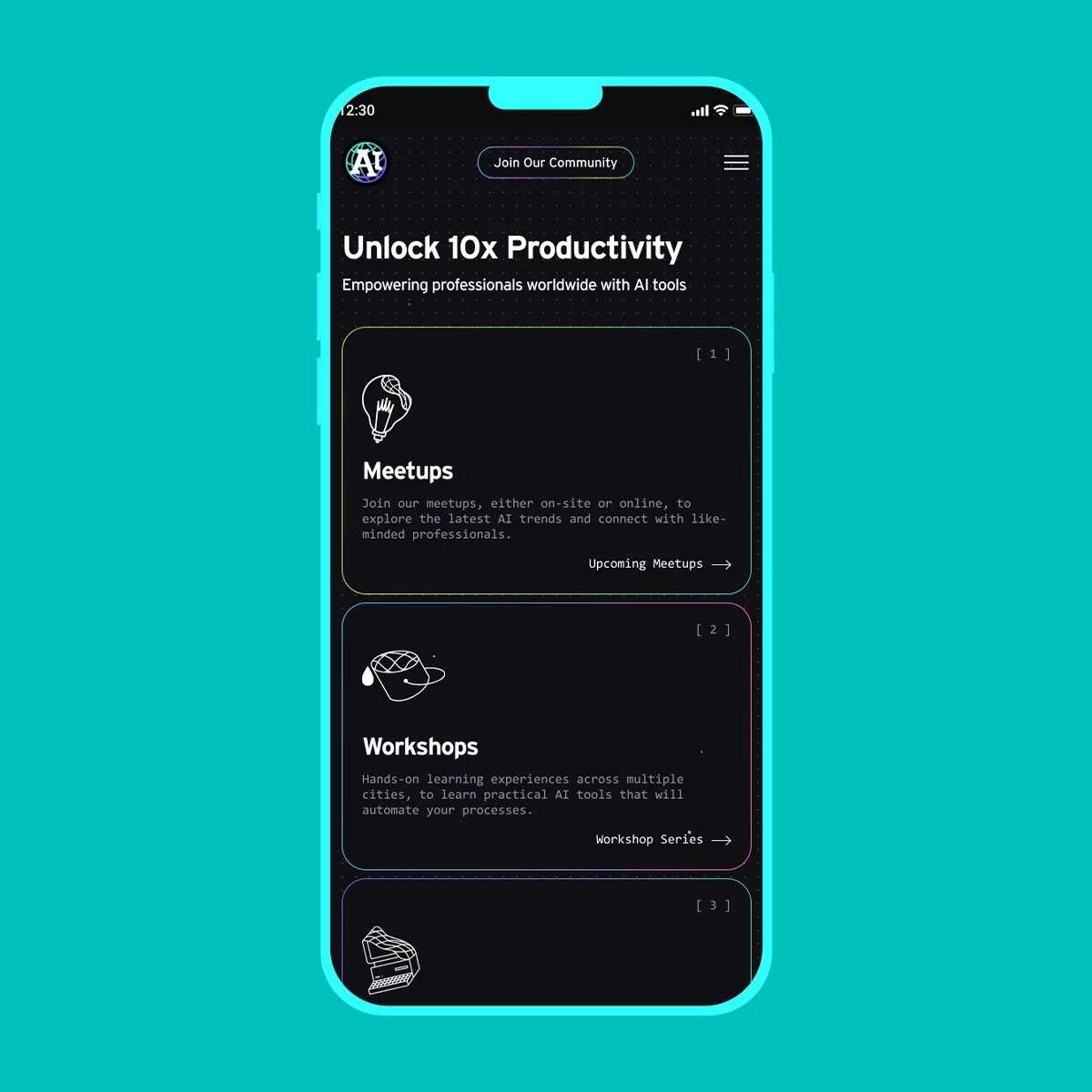 Creating a website for AI User Group