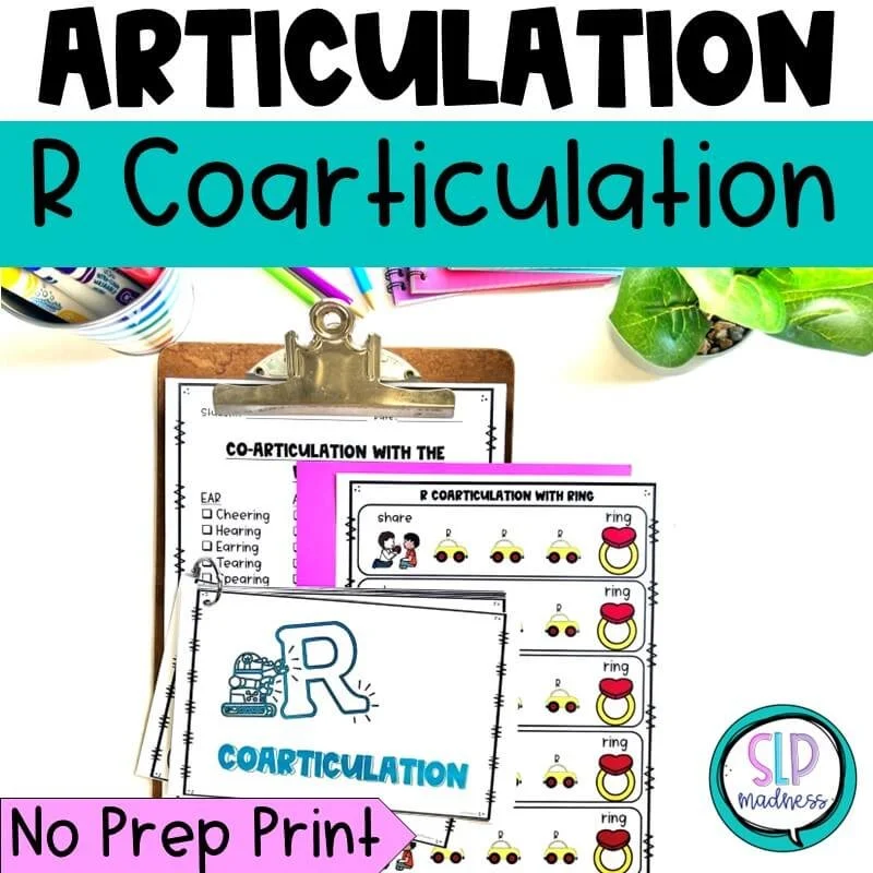 Coarticulation For R SLP Madness Speech Therapy Activities