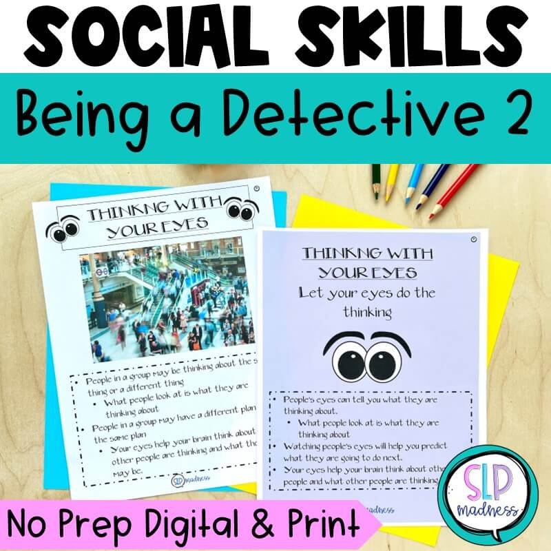 Social Skills Being a Detective worksheets — SLP Madness
