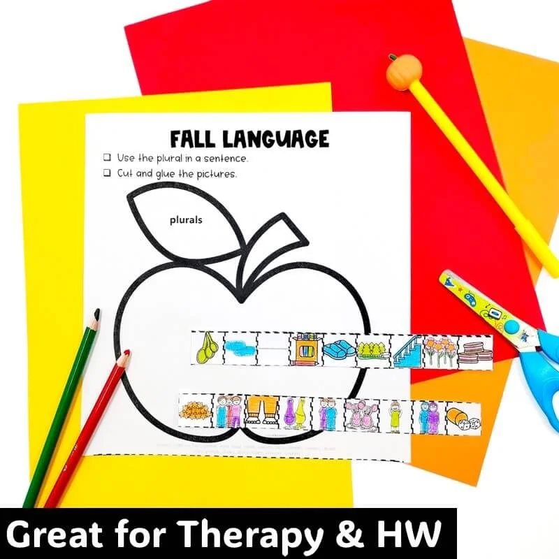 apple theme speech and language fall activities