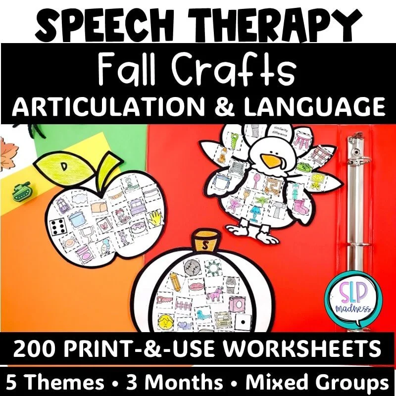 fall speech and langauge craft bundle