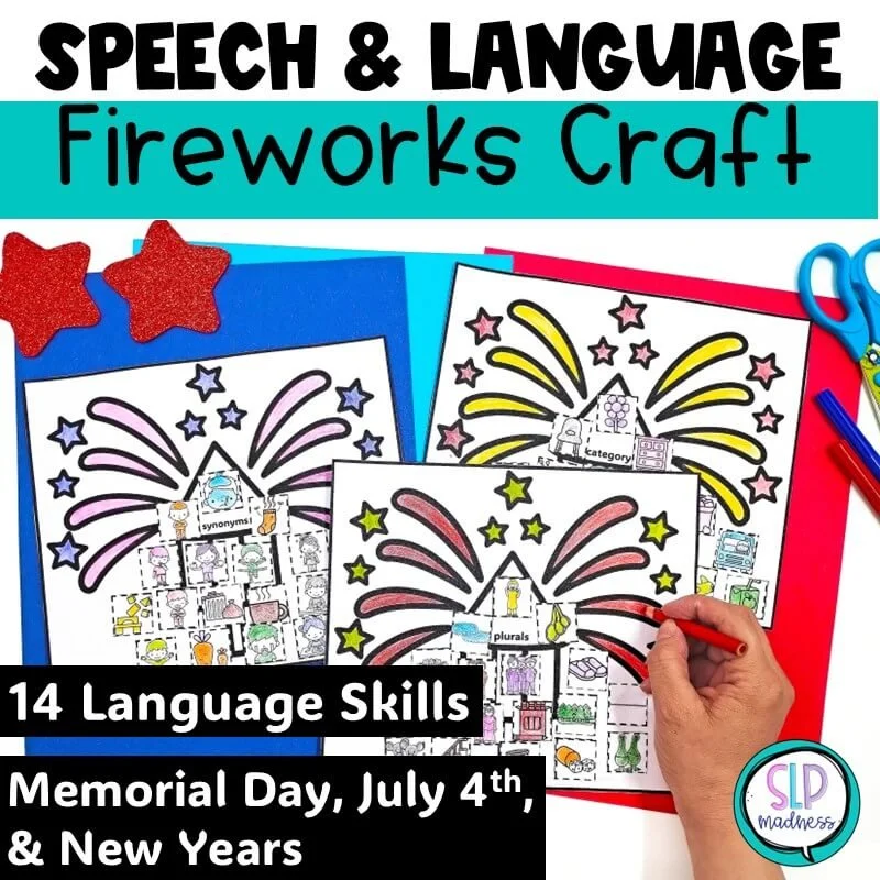 fireworks speech and language craft worksheets