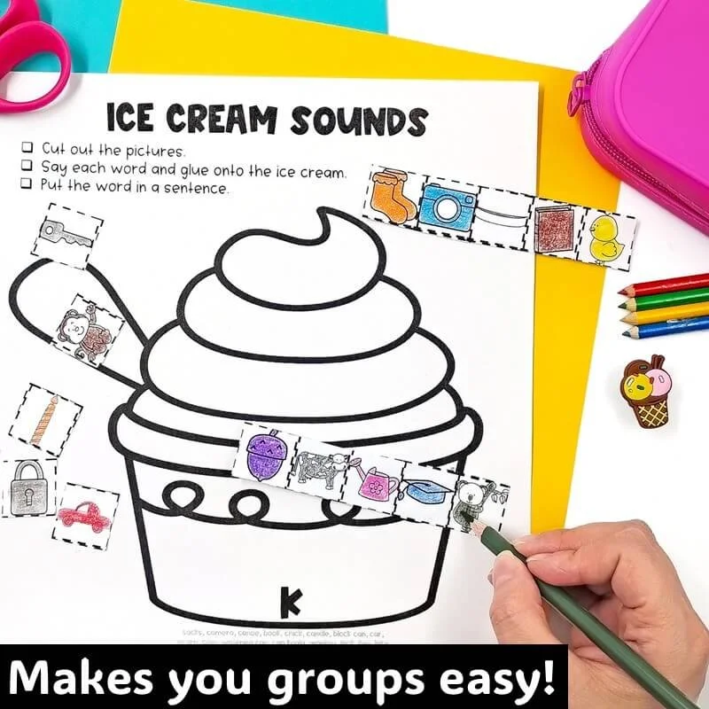 summer ice cream craft speech and language therapy worksheets
