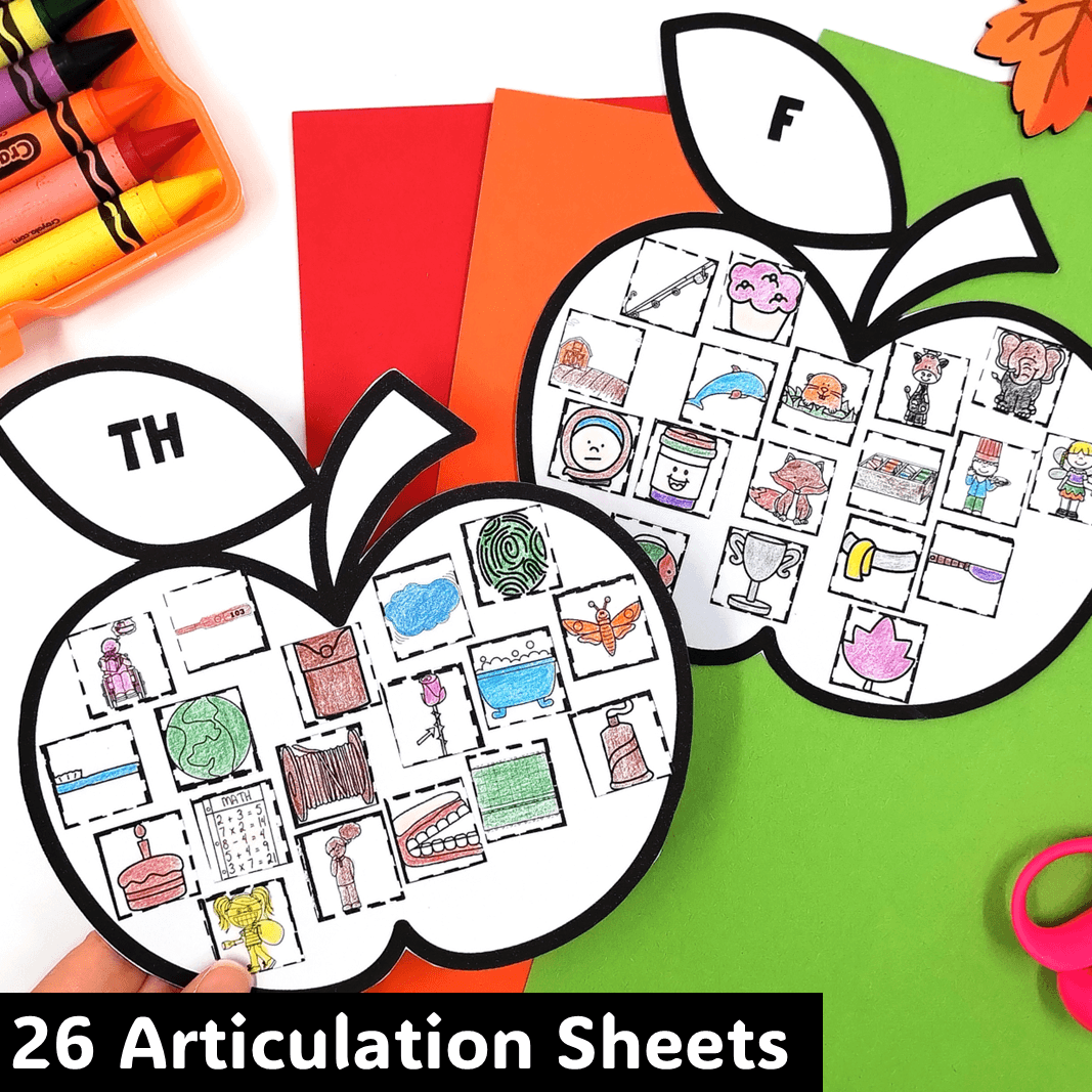 september apple speech articulation craft activities