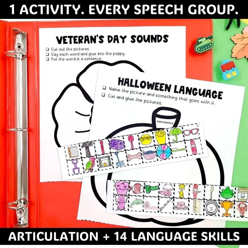 September back to school speech therapy activities