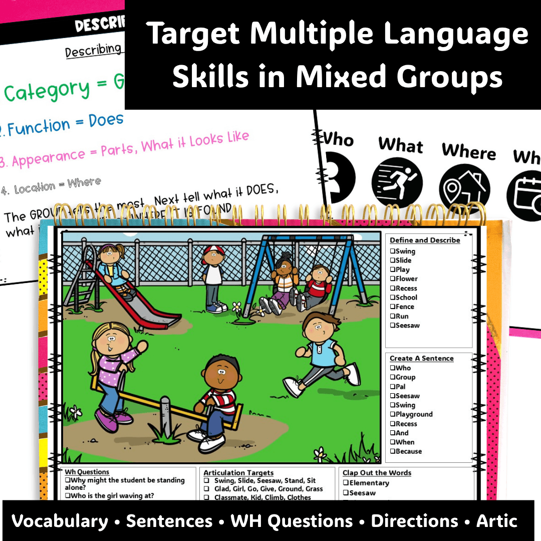 narrative language speech therapy push-in lessons