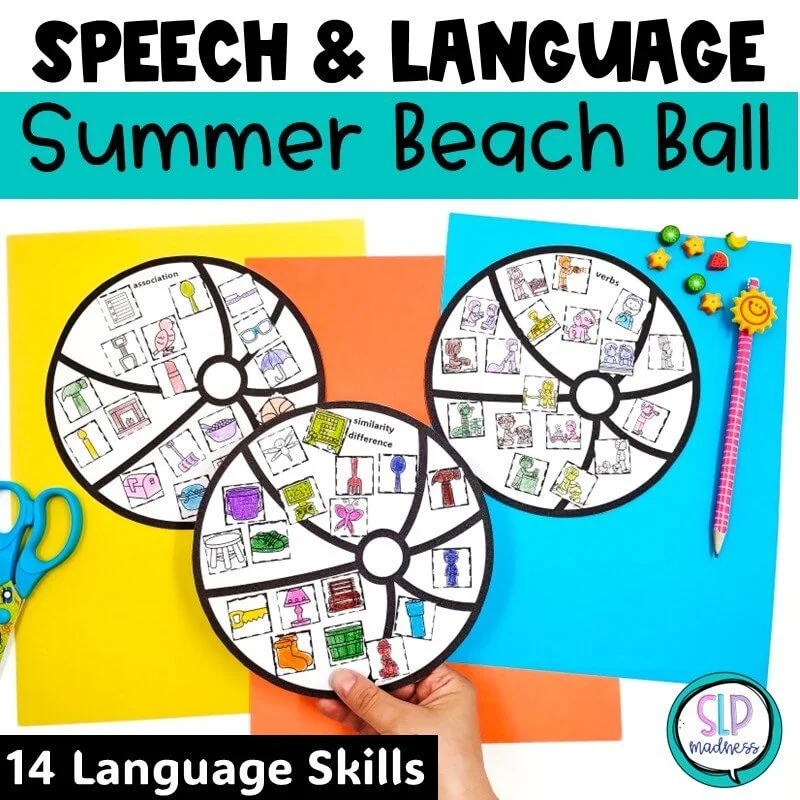 4th of July Summer beach speech and language therapy crafts
