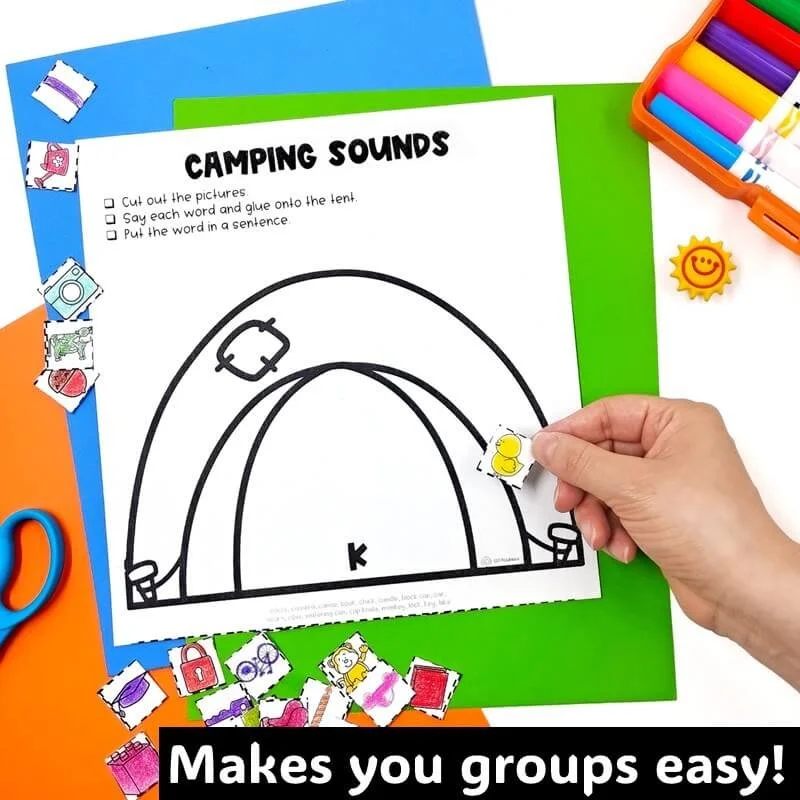 summer camping tent craft speech therapy worksheets