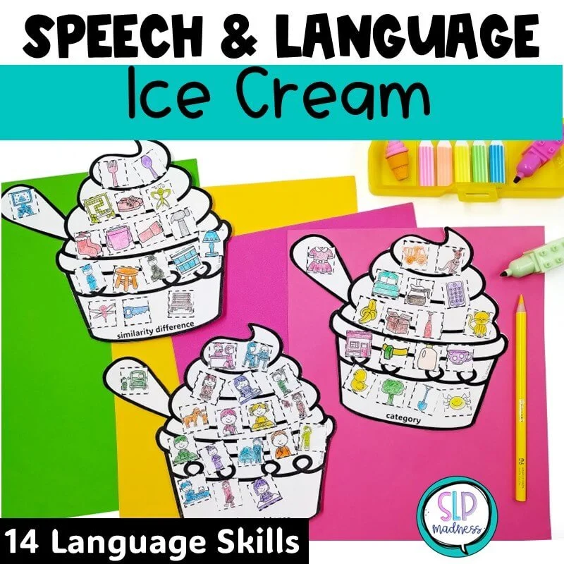 ice cream summer speech and language therapy crafts