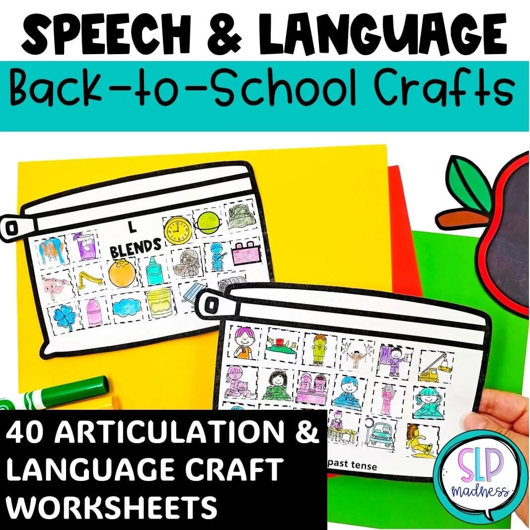 back to school speech therapy crafts