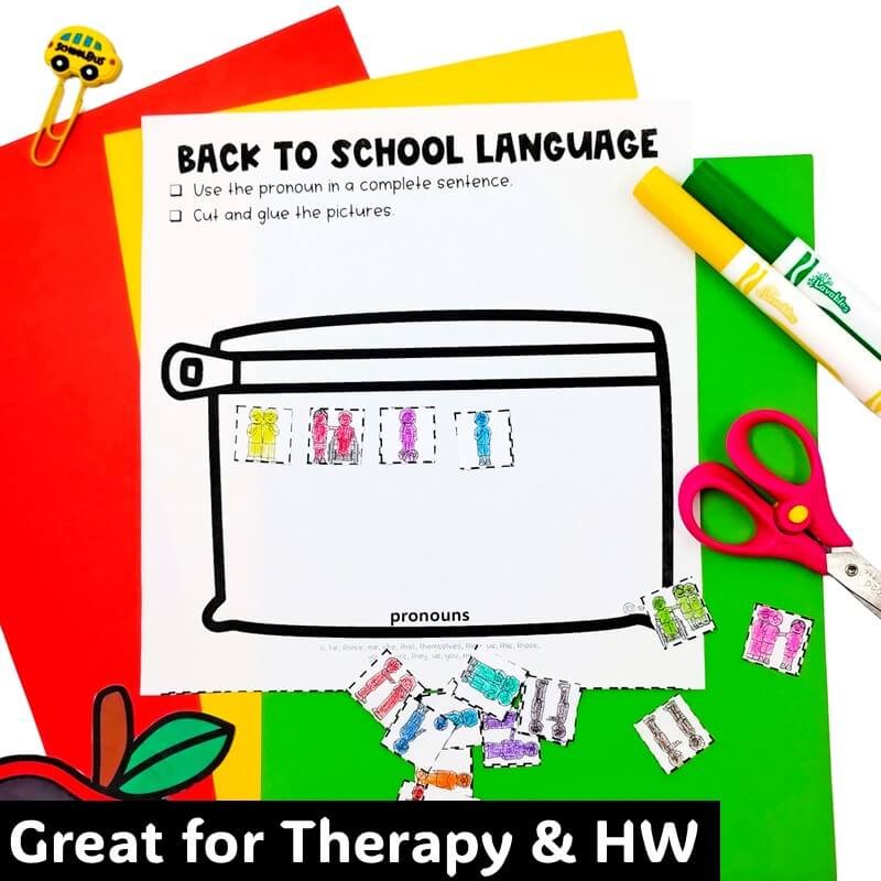 back to school speech therapy September activities for groups