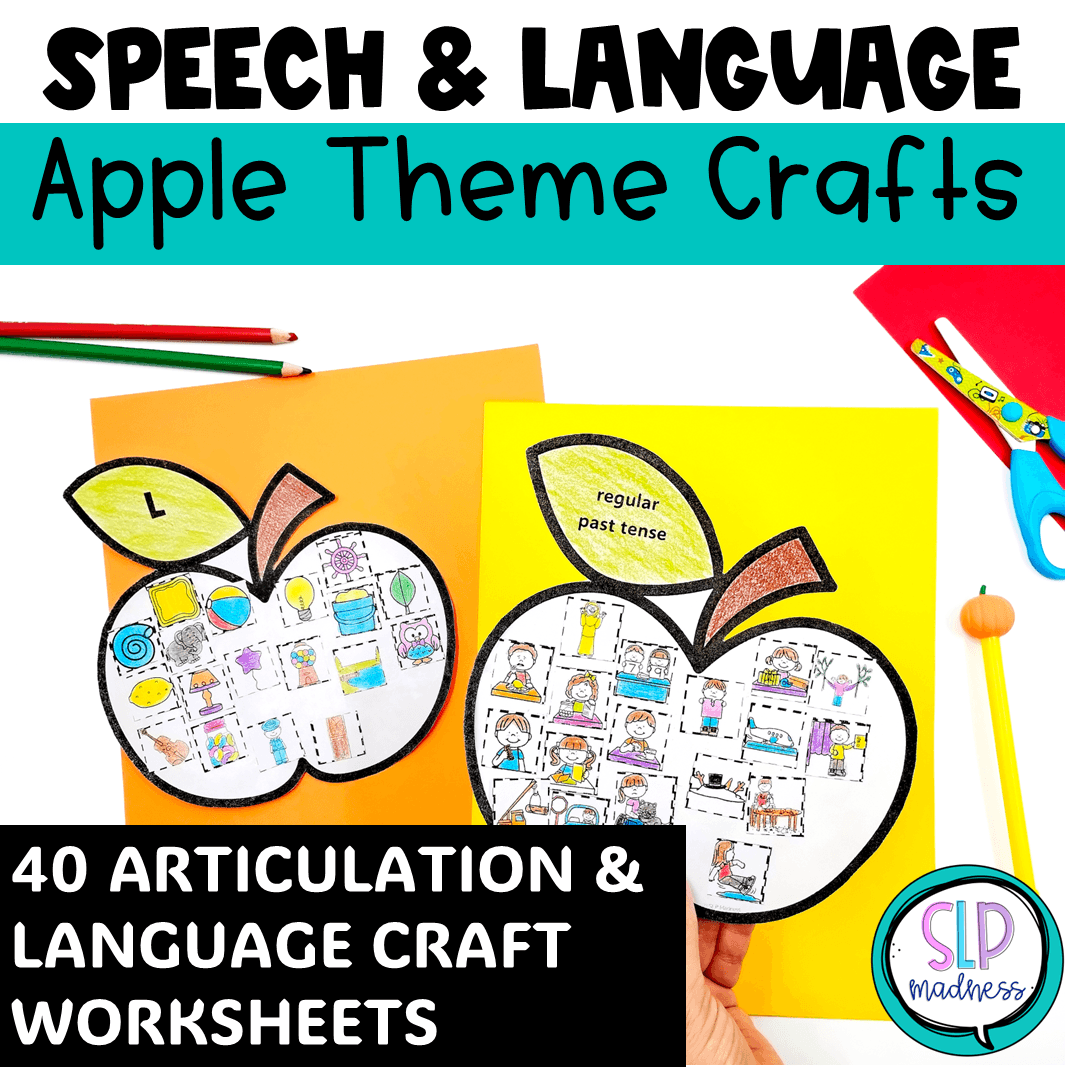 Apple Theme Speech Therapy Craft Fall Articulation Speech & Language Therapy September Activities