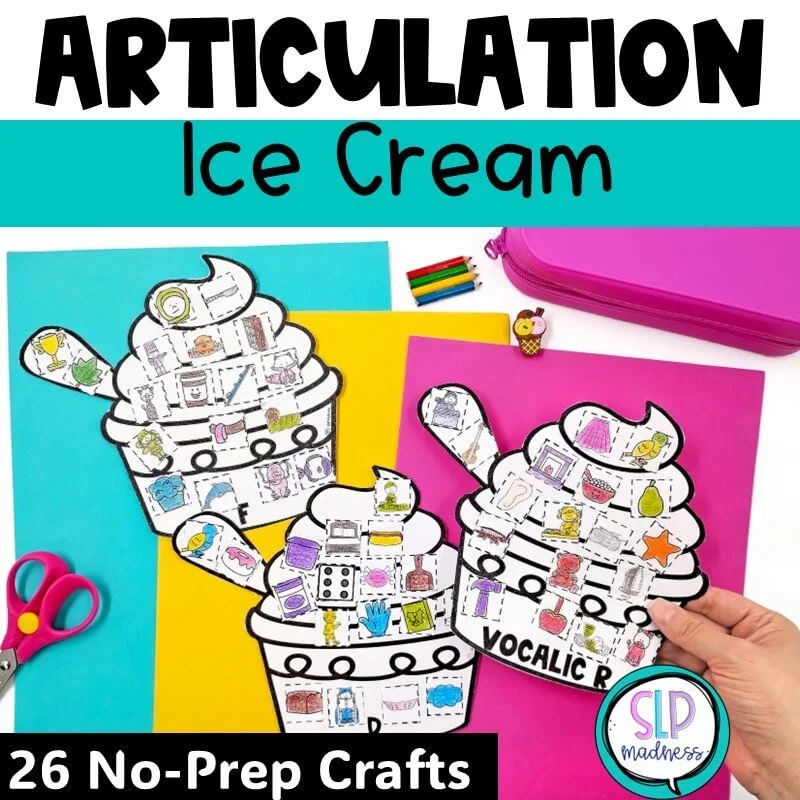 Summer Speech and Language Packets End of Year Ice Cream Articulation Craft ESY