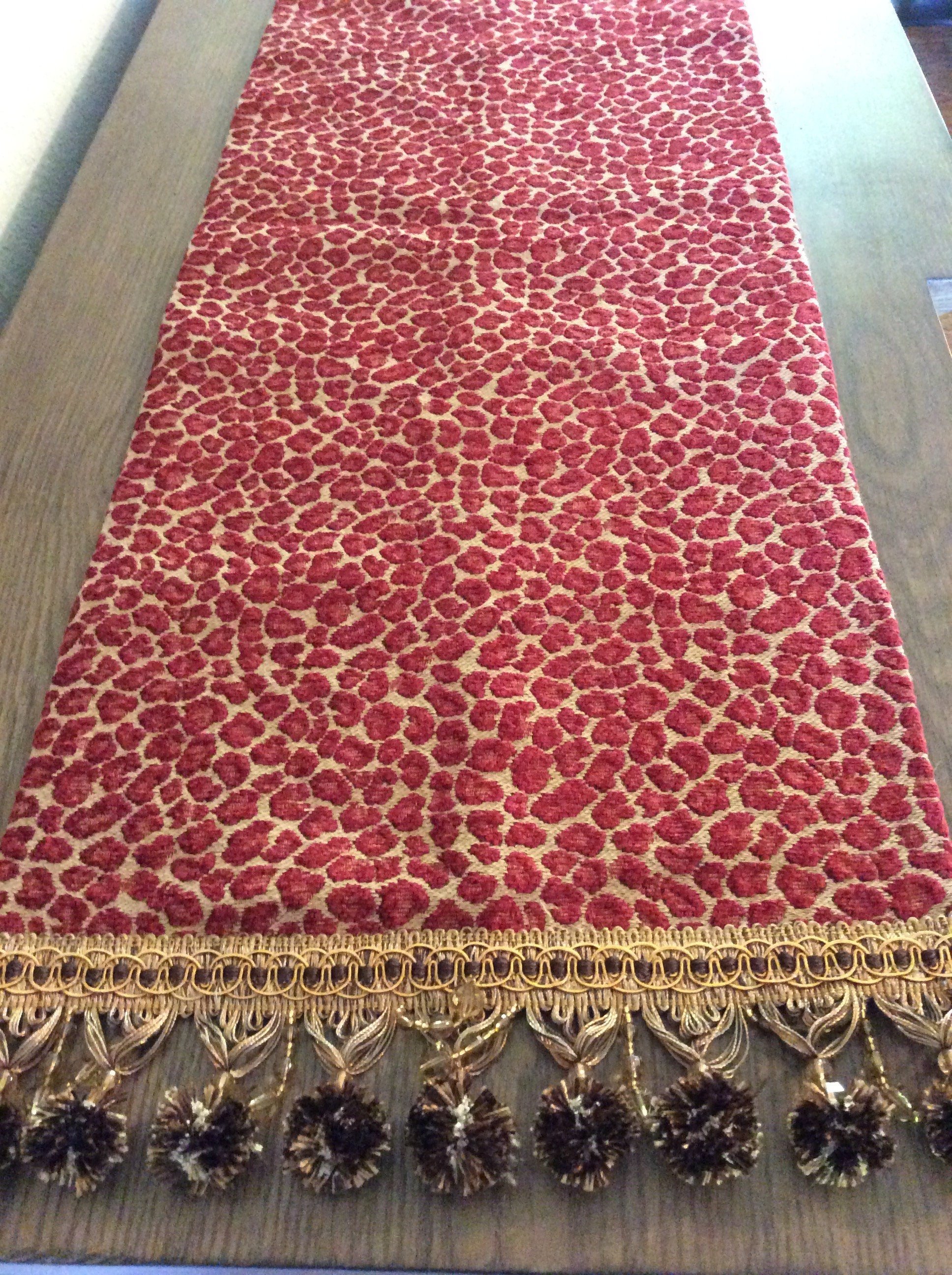 Red Leopard Print Table Runner - Animal Print Decor