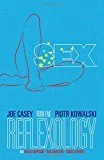 Book cover of "Sex: Reflexology" by Joe Casey and Piotr Kowalski, featuring a minimalist outline of a naked figure on a blue background.