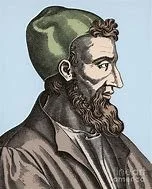 Illustration of an ancient philosopher or scholar wearing a green cap and beard