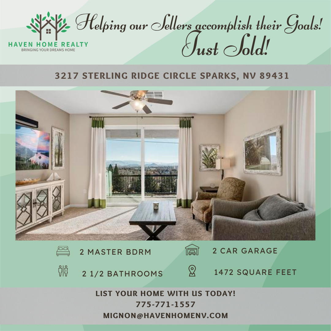 Just Sold! 3217 Sterling Ridge Circle, Sparks, NV, 89431