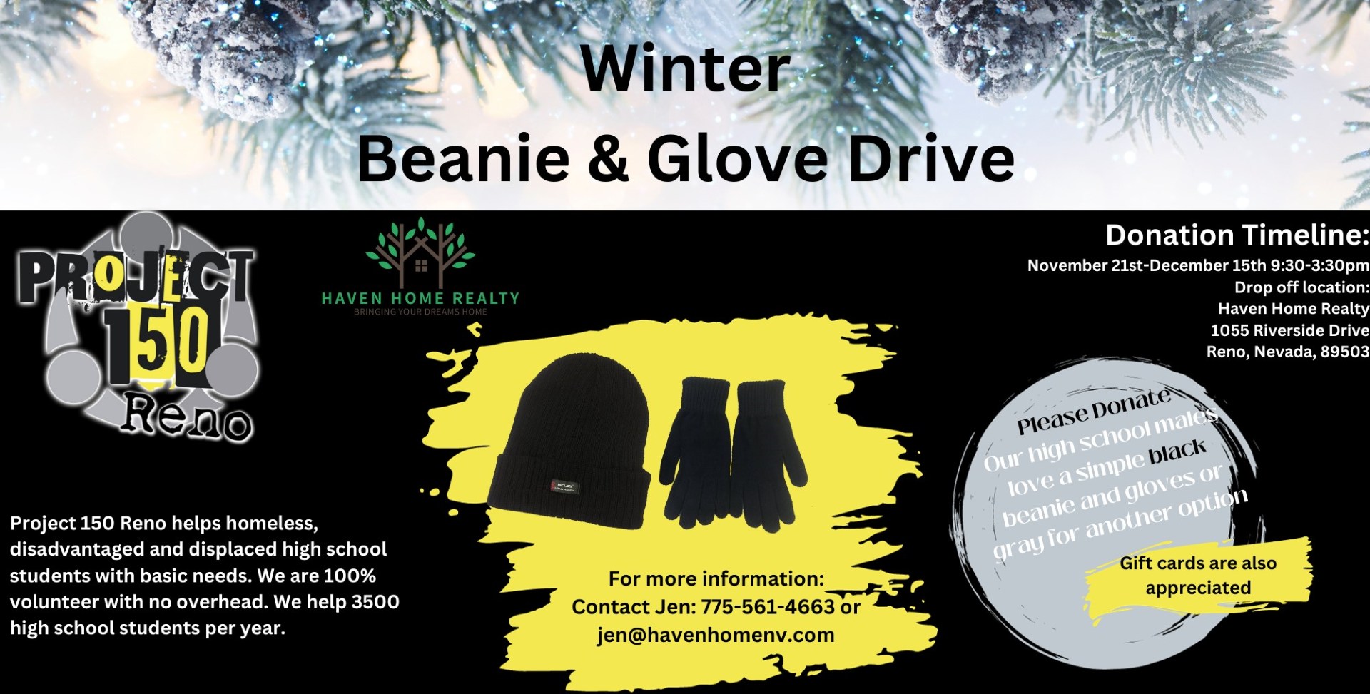  Beanie &amp; Glove Drive!!