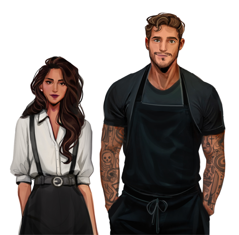Illustration of Lorena & Santino from Indulging Temptation