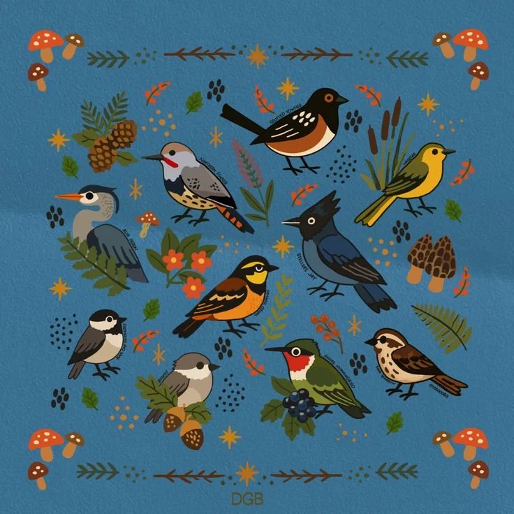 Folksy Retro Modern Bird Illustration of PNW Birds.jpeg