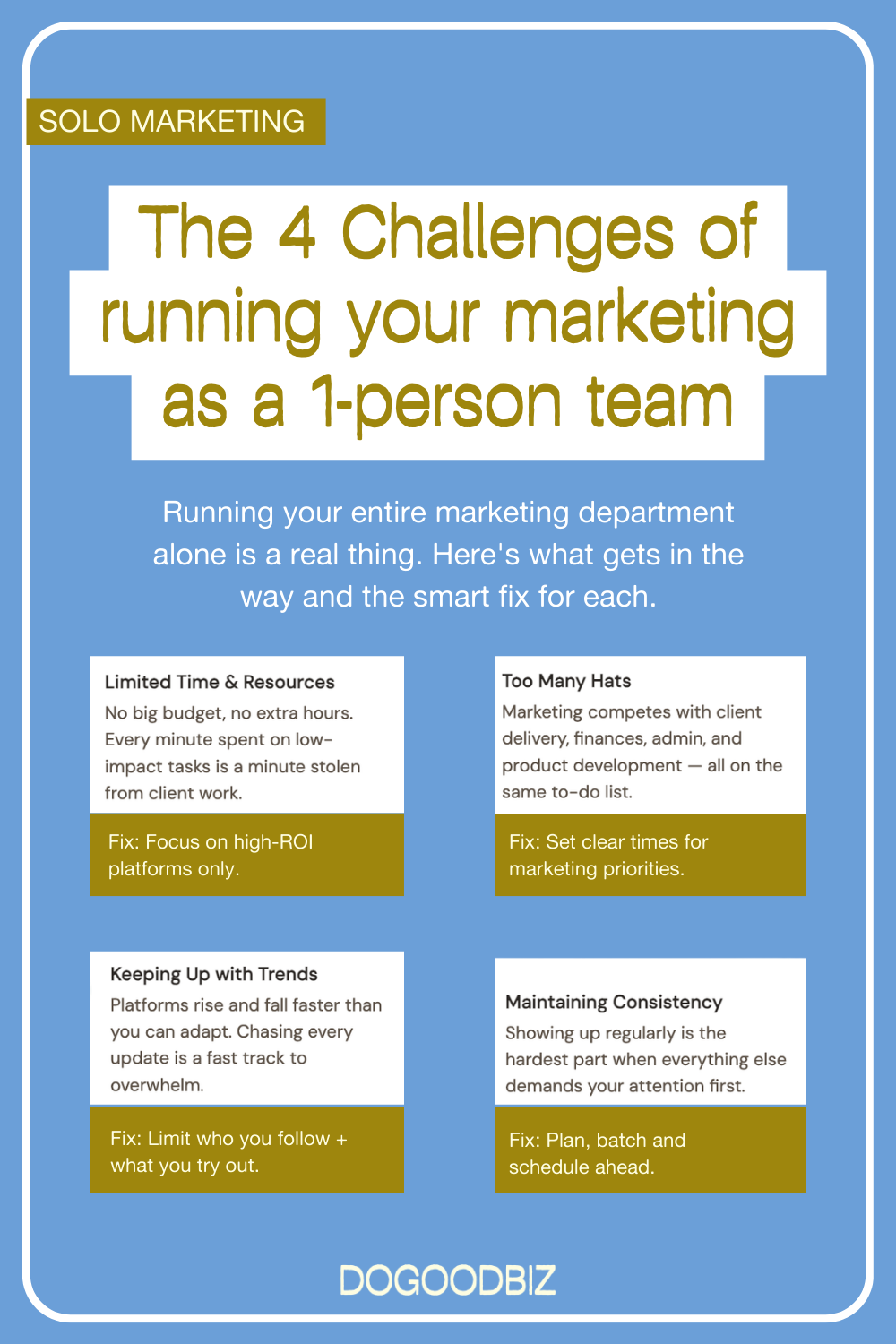 4 challenges to running your marketing department as a one person team