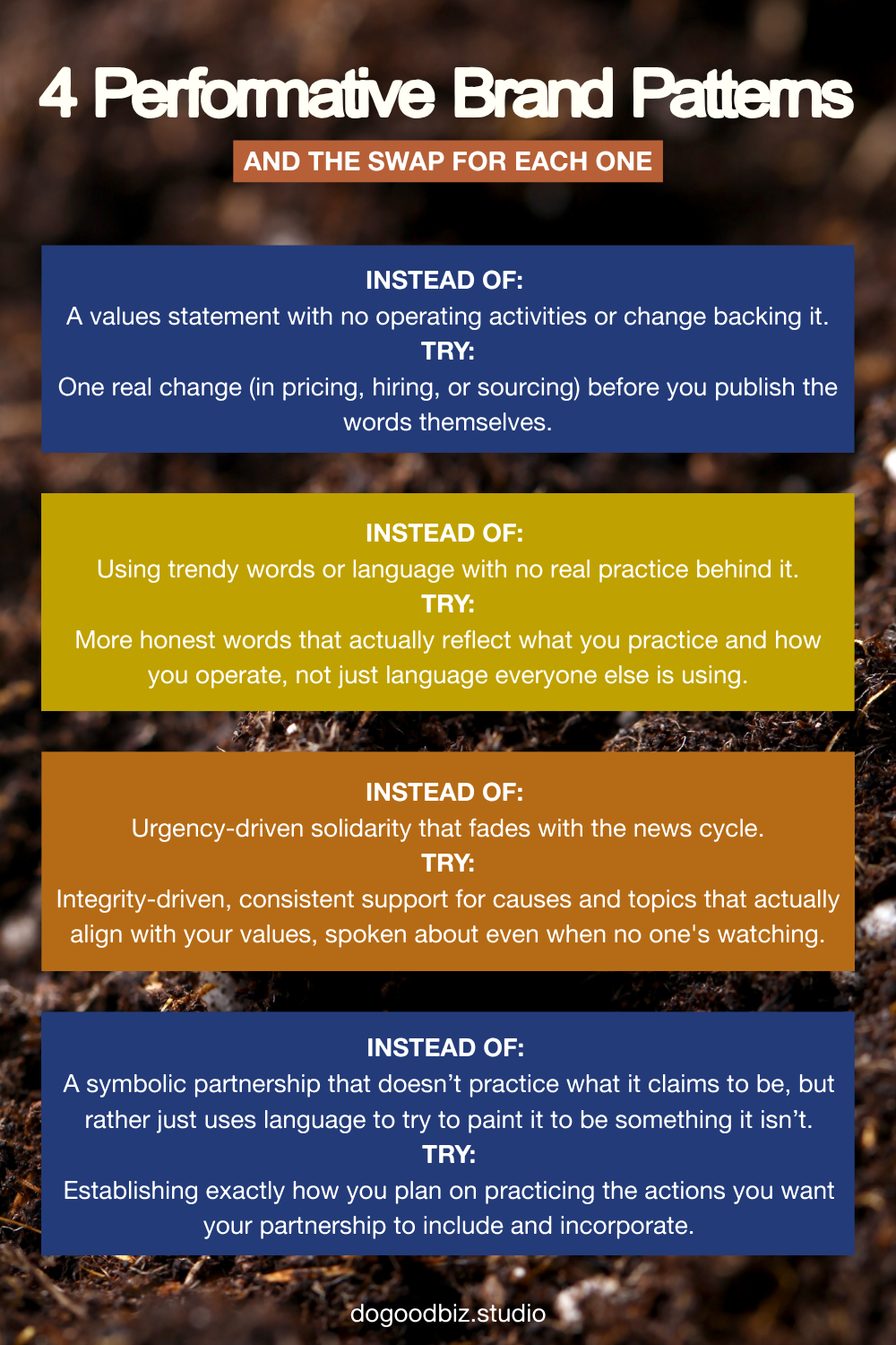 4 performative branding patterns and how to replace them with ethical branding practices