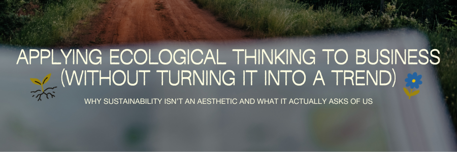 Ecological business design illustration representing sustainable alternatives to corporate growth models