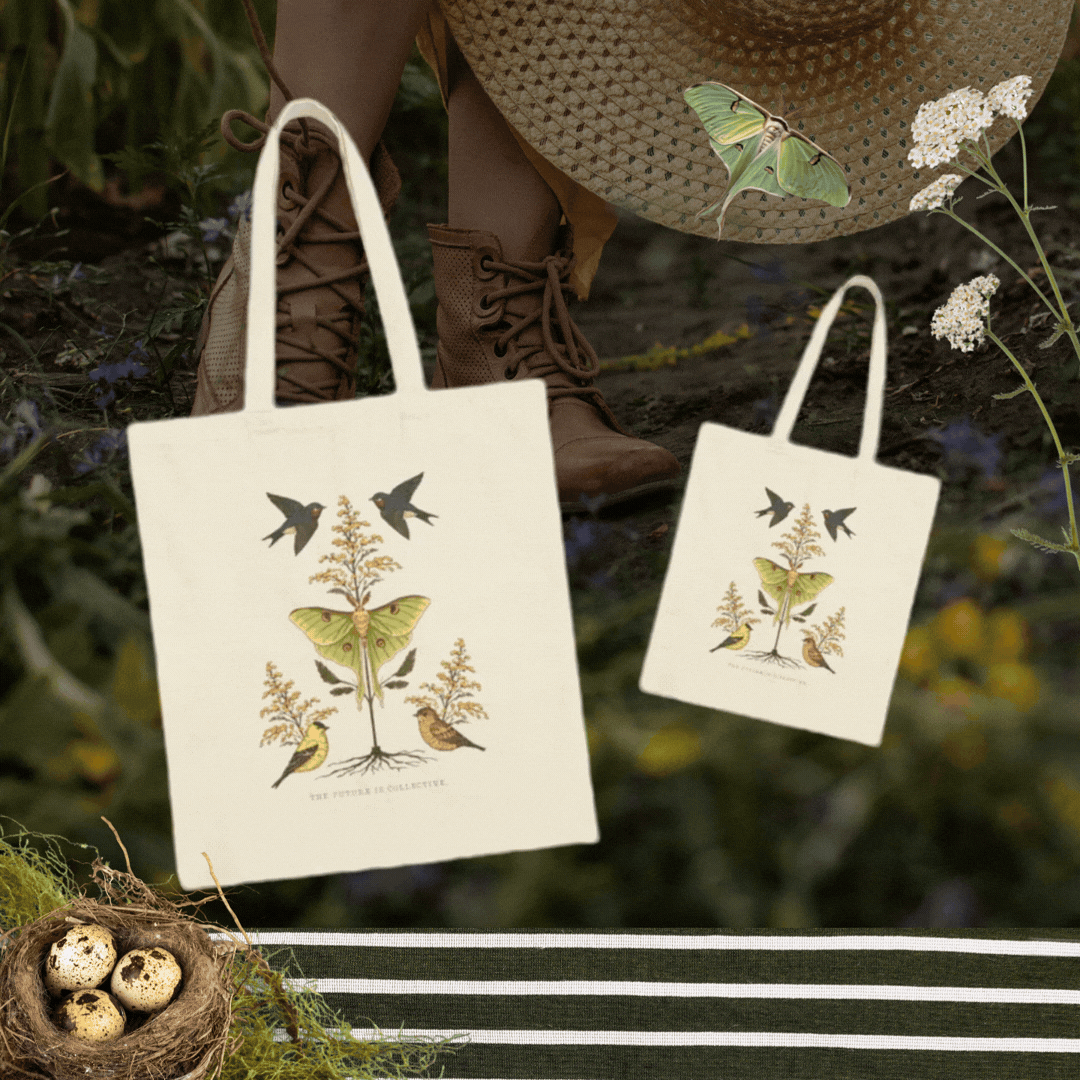 Botanical Moth & Birds Tote
