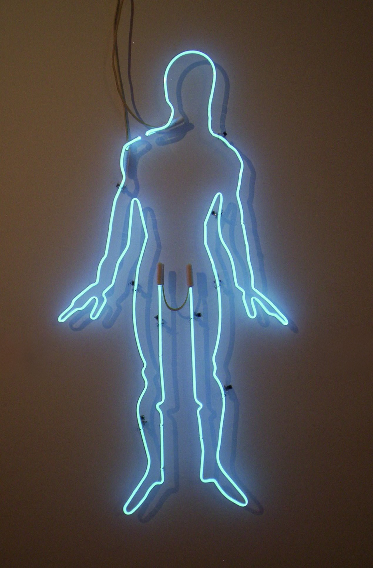 The Dude Approaches, glass tubing with argon and mercury encased, 63" x 24", 2022 